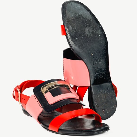 Roger Vivier SS/14 Colour-Block Buckle Flat Sandals - Picture 5 of 10